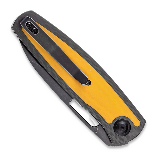 Zav&iacute;rac&iacute; nůž Kansept Knives Mato Twill CF/Yellow G-10