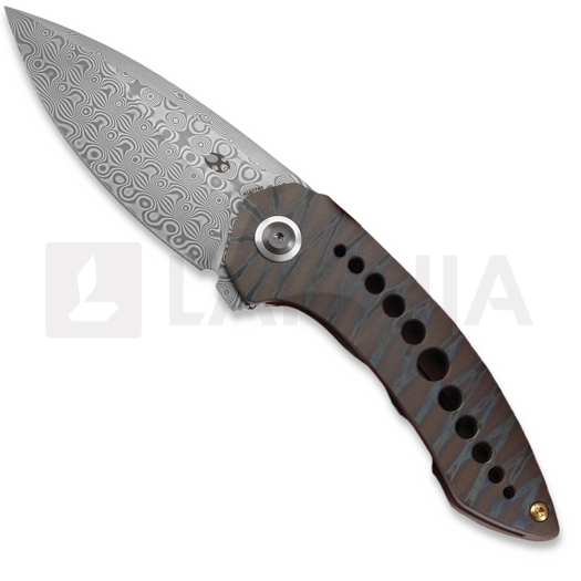 Kansept Knives ODD 21 Damascus Tiger Stripe sulankstomas peilis