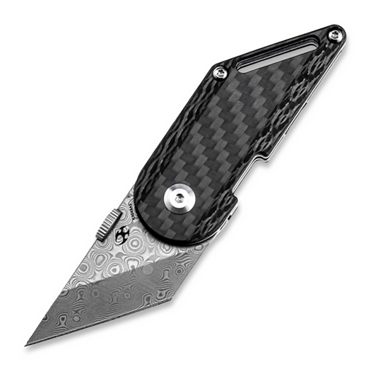 Navalha Kansept Knives Pinkerton Dash Linerlock Damascus Twill CF