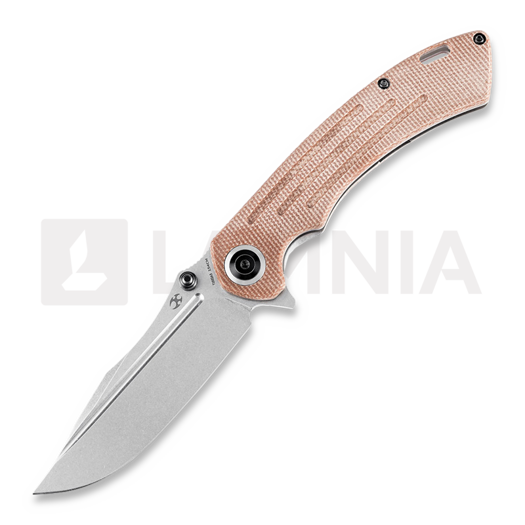Coltello pieghevole Kansept Knives Pretatout, tan micarta, clip point