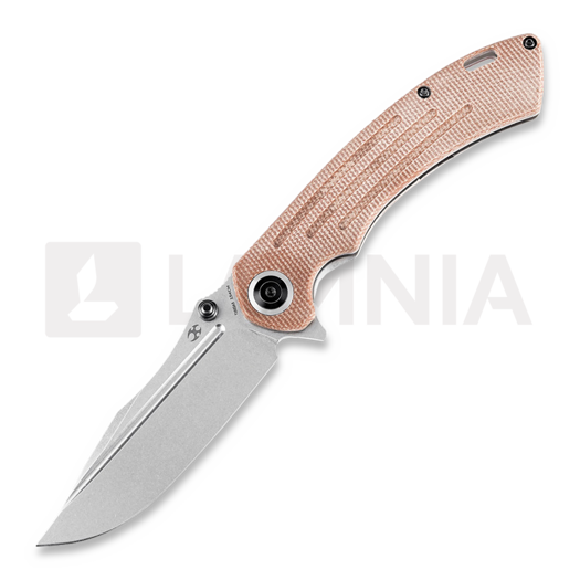 Kansept Knives Pretatout sulankstomas peilis, tan micarta, clip point