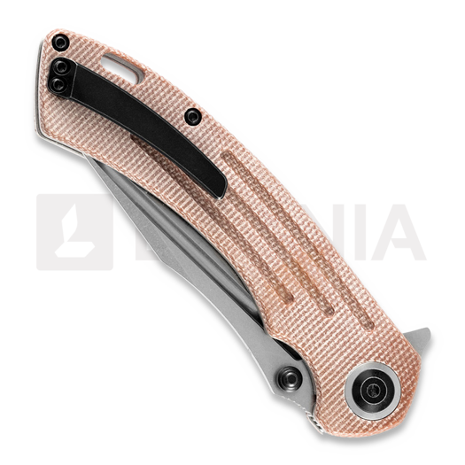 Kansept Knives Pretatout sulankstomas peilis, tan micarta, tanto
