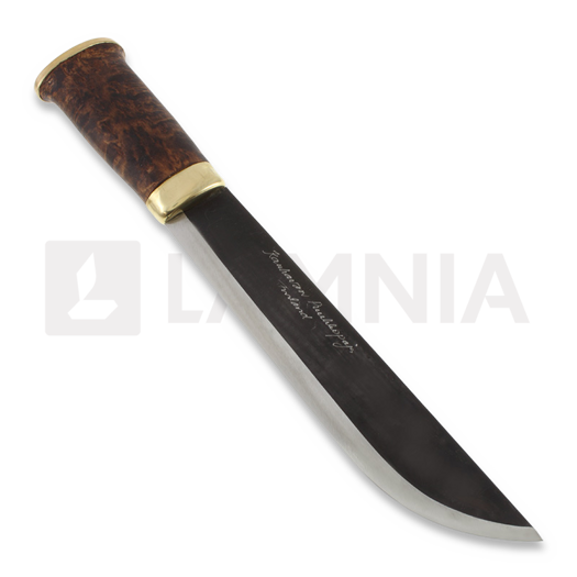 Kauhavan Puukkopaja Leuku knife 210 刀, curly birch, stained