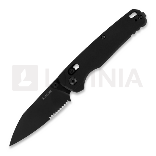 Coltello pieghevole Kershaw Bel Air - PVD - Black, dentatura lama 6105BLKST