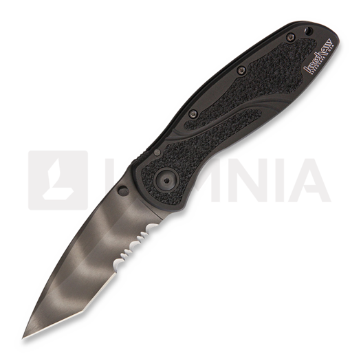 Kershaw Blur Tiger Striped A/O 접이식 나이프, 톱니 모양 칼날 1670TTSST