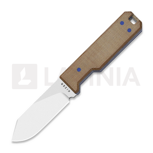 Kizer Cutlery Abrams 14C28N 刀, Brown Norplex Ultrex, Stonewash
