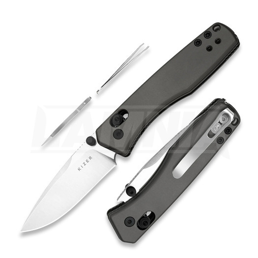 Складной нож Kizer Cutlery Aegis AEB-L, Gray Aluminum, Satin