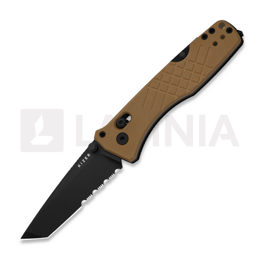 Kizer Cutlery Aegis T AEB-L sulankstomas peilis, Brown G-10, PVD