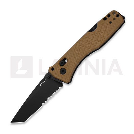 Coltello pieghevole Kizer Cutlery Aegis T AEB-L, Brown G-10, PVD