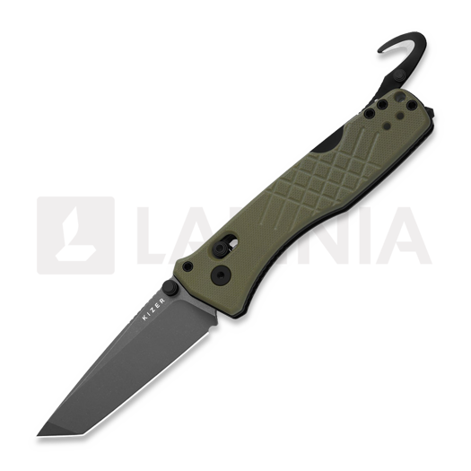 Couteau pliant Kizer Cutlery Aegis T AEB-L, OD Green G-10, Stonewash
