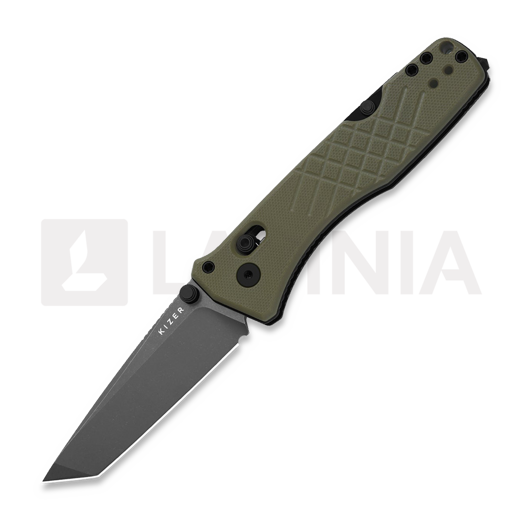 Kizer Cutlery Aegis T AEB-L sulankstomas peilis, OD Green G-10, Stonewash