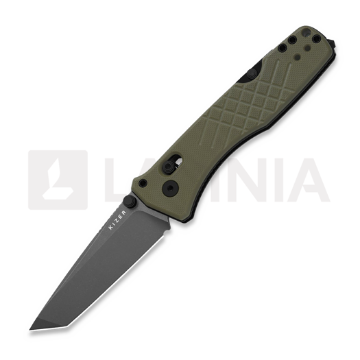 Coltello pieghevole Kizer Cutlery Aegis T AEB-L, OD Green G-10, Stonewash