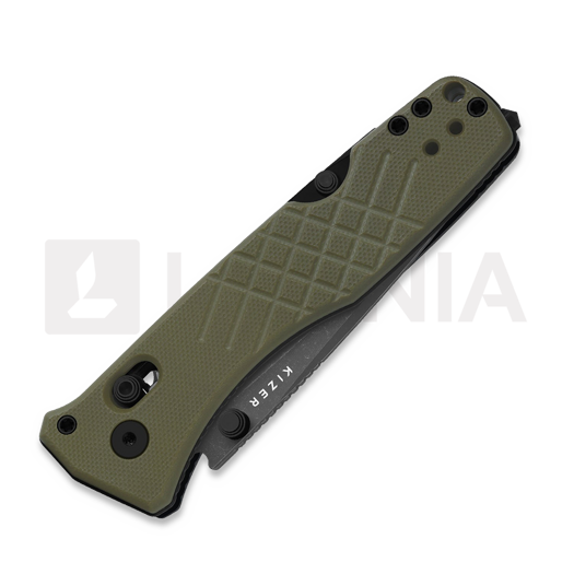 Kizer Cutlery Aegis T AEB-L sulankstomas peilis, OD Green G-10, Stonewash