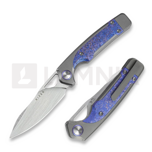 Kizer Cutlery Ara S45VN 접이식 나이프, Gray & Purple Snowflake Titanium