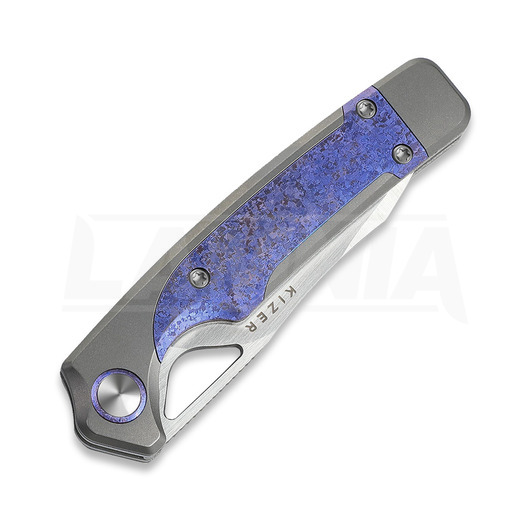 Briceag Kizer Cutlery Ara S45VN, Gray & Purple Snowflake Titanium