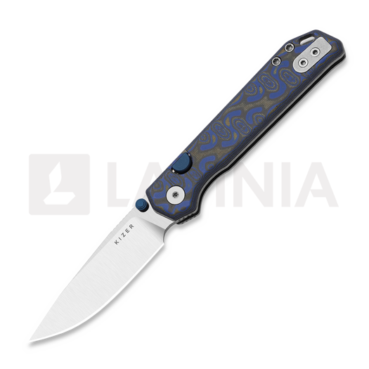 Saliekams nazis Kizer Cutlery Begleiter 2.9 BD1N, Blue/Gray Vortex Micarta, Satin