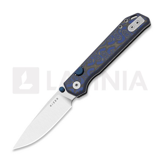 Kizer Cutlery Begleiter 2.9 BD1N kääntöveitsi, Blue/Gray Vortex Micarta, Satin