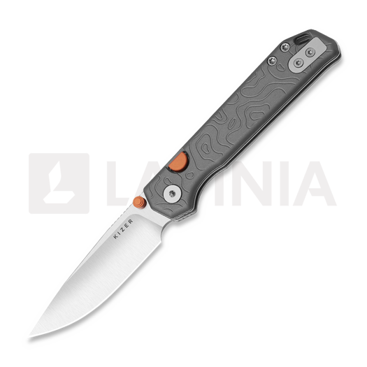 Kizer Cutlery Begleiter 2.9 S35VN 折叠刀, Topographic Gray Aluminum, Satin