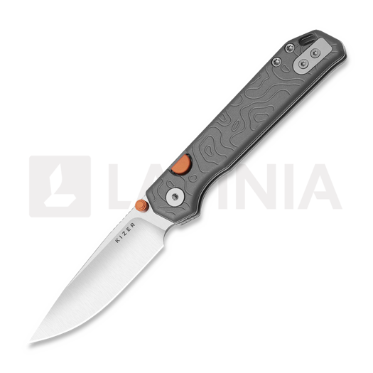 Kizer Cutlery Begleiter 2.9 S35VN 접이식 나이프, Topographic Gray Aluminum, Satin
