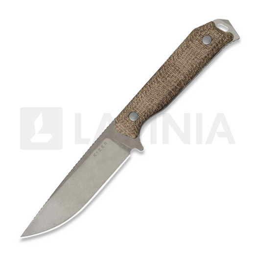 Kizer Cutlery Begleiter Fix 3V kés, Burlap Micarta