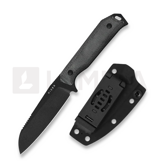 Nuga Kizer Cutlery Begleiter Fix Sheepsfoot 3V, Black Micarta