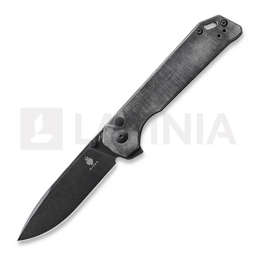 Kizer Cutlery Begleiter XL 접이식 나이프, Gray Micarta, Black Stonewash