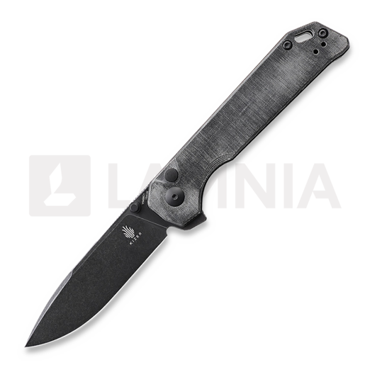Kizer Cutlery Begleiter XL folding knife, Gray Micarta, Black Stonewash