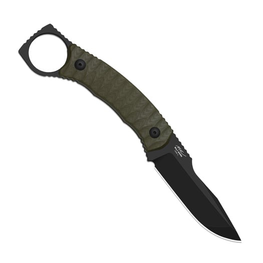 Kizer Cutlery Billy Bones AEB-L kniv, Olive Green G-10, Black PVD & Stonewash