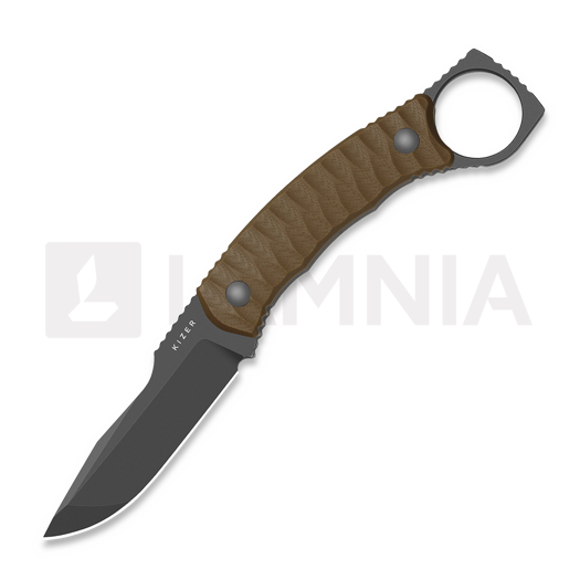 Kizer Cutlery Billy Bones AEB-L knife, Sand G-10, Gray PVD & Stonewash