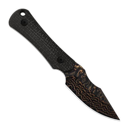 Kizer Cutlery Bone Copper Damascus סכין, Black Micarta