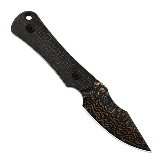 Coltello Kizer Cutlery Bone Copper Damascus, Black Micarta