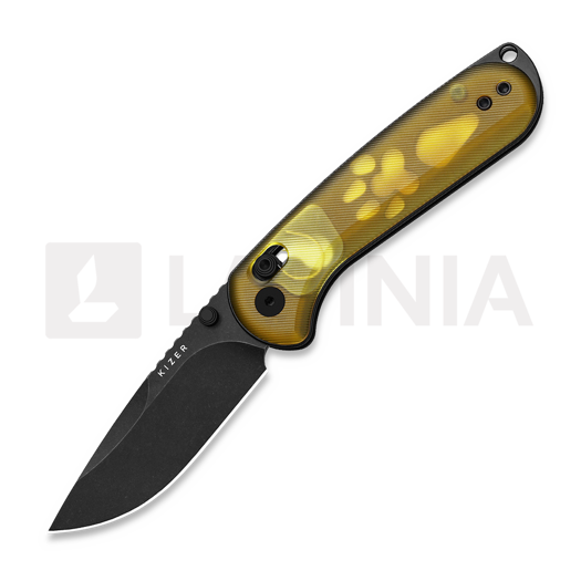 Coltello pieghevole Kizer Cutlery Buddy II AEB-L, Amber PEI, Black PVD & Stonewash
