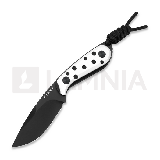 Kizer Cutlery Buddy Nitro-V Messer, Black & White G-10, Black PVD
