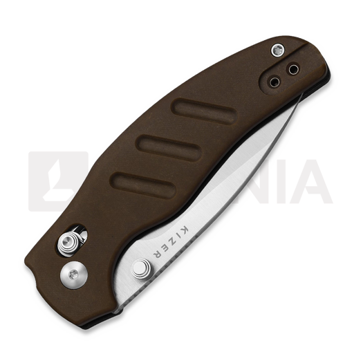 Kizer Cutlery C01C 2.9 CD Nitro-V sulankstomas peilis, Brown Norplex UltreX, Satin