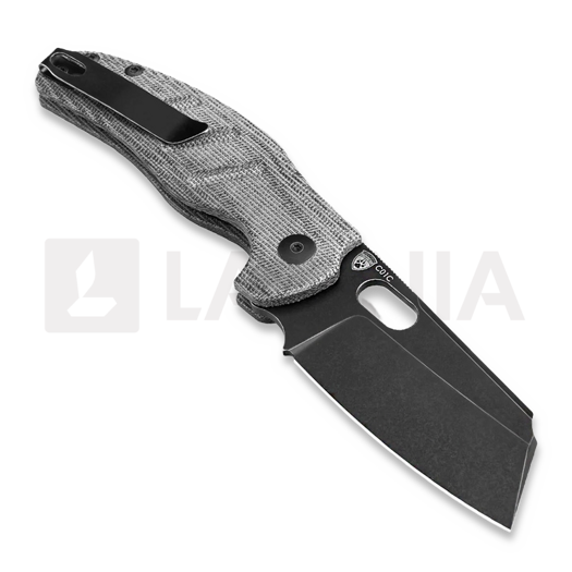Kizer Cutlery C01C Button Lock sulankstomas peilis, Black Micarta