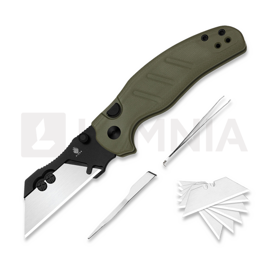 Kizer Cutlery C01C Uti 1 折り畳みナイフ, Green G-10 & Black PVD