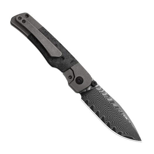 Kizer Cutlery Coywolf Damascus folding knife, Dark Gray Titanium & Carbon Fiber