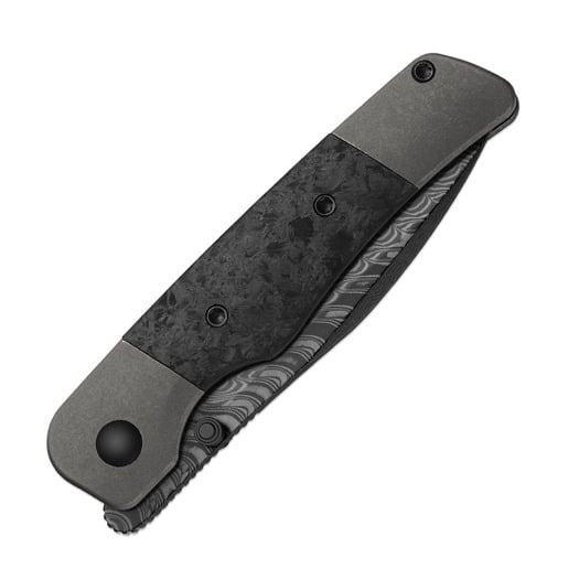 Kizer Cutlery Coywolf Damascus folding knife, Dark Gray Titanium & Carbon Fiber