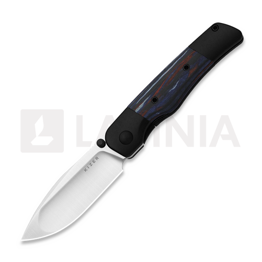 Kizer Cutlery Coywolf S45VN 접이식 나이프, Black Ti & Multicolor Reconstituted Wood, Satin