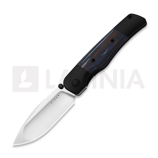 Kizer Cutlery Coywolf S45VN 접이식 나이프, Black Ti & Multicolor Reconstituted Wood, Satin