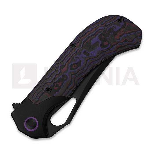 Kizer Cutlery Cyclone S35VN foldekniv, Black Ti & Purple Haze FatCarbon, Matte DLC Ultra