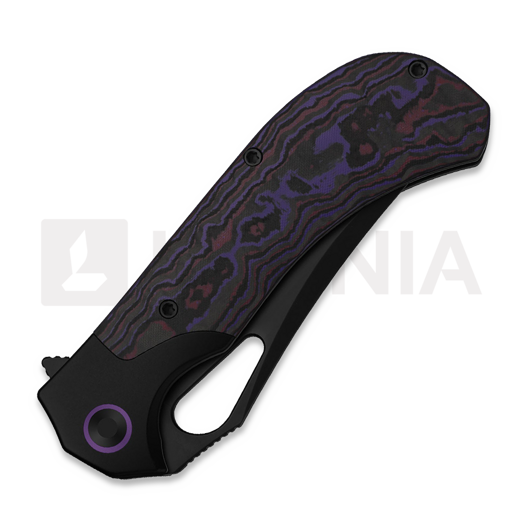 Kizer Cutlery Cyclone S35VN foldekniv, Black Ti & Purple Haze FatCarbon, Matte DLC Ultra