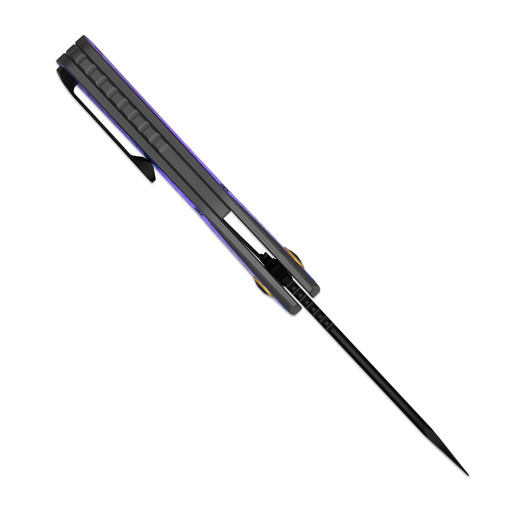 Kizer Cutlery Draca S45VN 折り畳みナイフ, Black Aluminum & Gradient Crystallized Ti, PVD