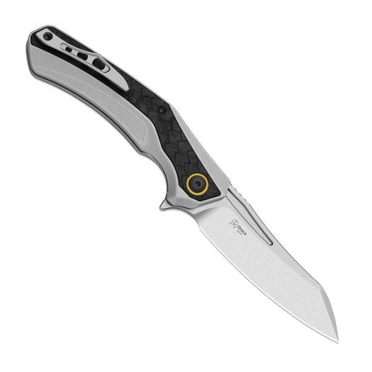 Kizer Cutlery Draca S45VN sulankstomas peilis, Gray Titanium & Carbon Fiber, Stonewash