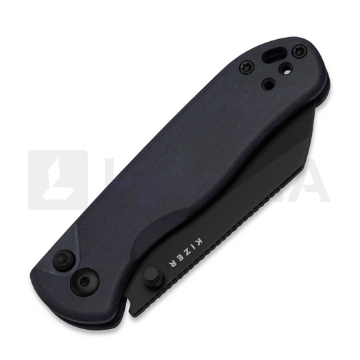 Kizer Cutlery Drop Bear 2 Button Lock sulankstomas peilis, Blue Richlite, Matte DLC