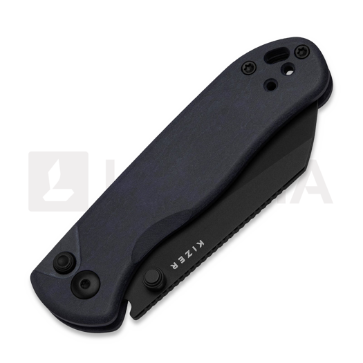 Kizer Cutlery Drop Bear 2 Button Lock kääntöveitsi, Blue Richlite, Matte DLC