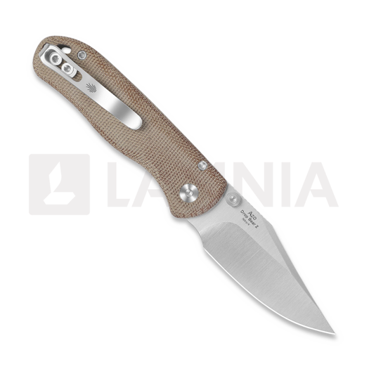 Kizer Cutlery Drop Bear 2 Button Lock sulankstomas peilis, Brown Micarta, Satin