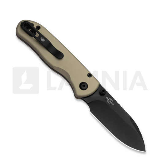 Kizer Cutlery Drop Bear 2 Button Lock sulankstomas peilis, Tan Aluminum, DLC
