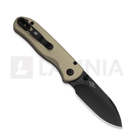 Kizer Cutlery Drop Bear 2 Button Lock kääntöveitsi, Tan Aluminum, DLC