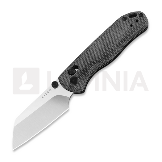 Couteau pliant Kizer Cutlery Drop Bear 2 Clutch Lock, Black Micarta, Satin